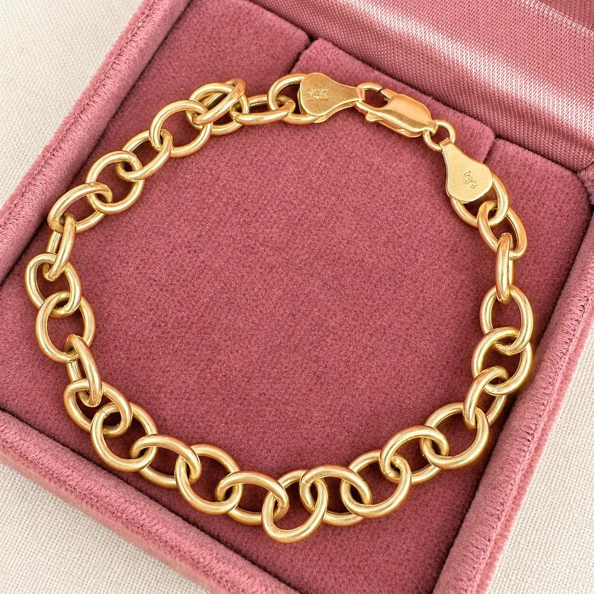 Vintage 14k Yellow Gold Cable Link Bracelet