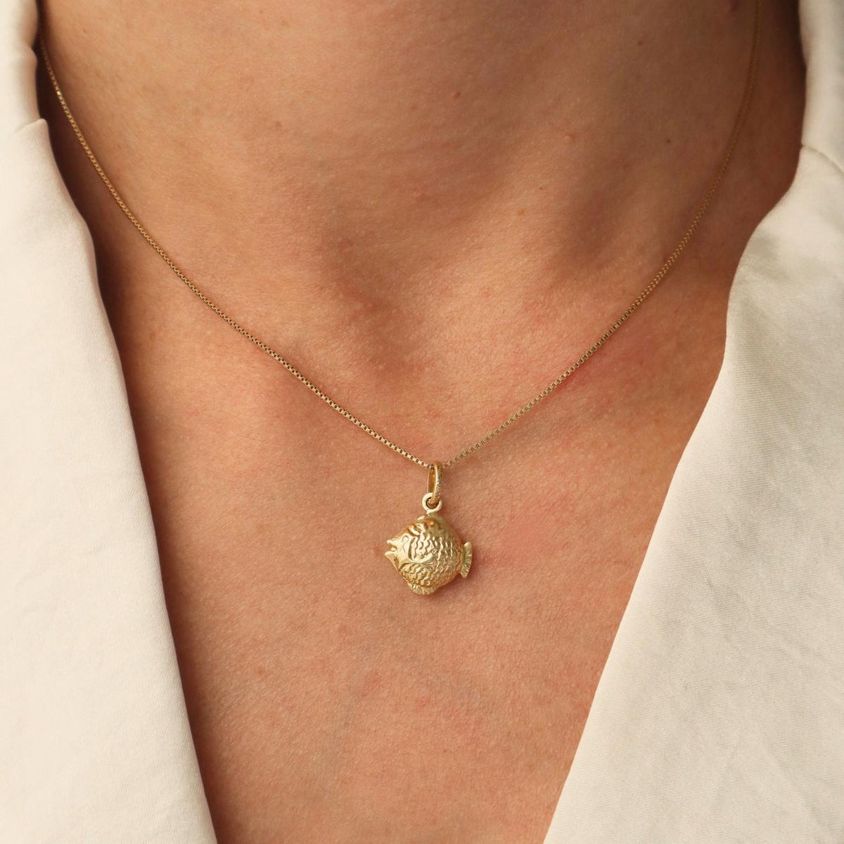 Vintage Italian 14k Yellow Gold Fish Charm