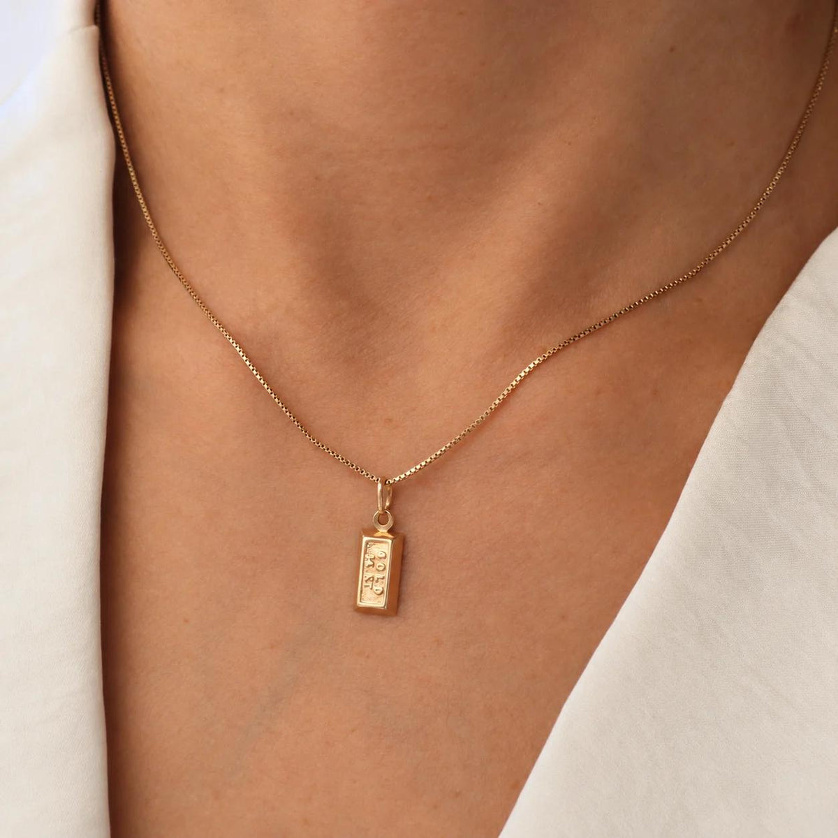 Vintage Italian 14k Yellow Gold Bar Charm