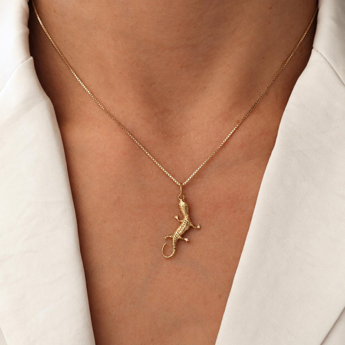 Vintage 14k Yellow Gold Lizard Charm