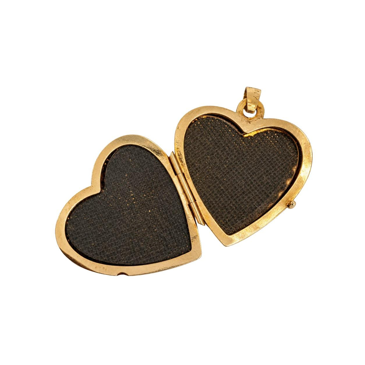 Mid Century 14k Yellow Gold Flower Heart Locket