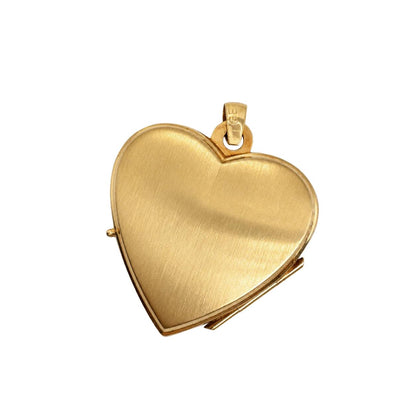 Mid Century 14k Yellow Gold Flower Heart Locket