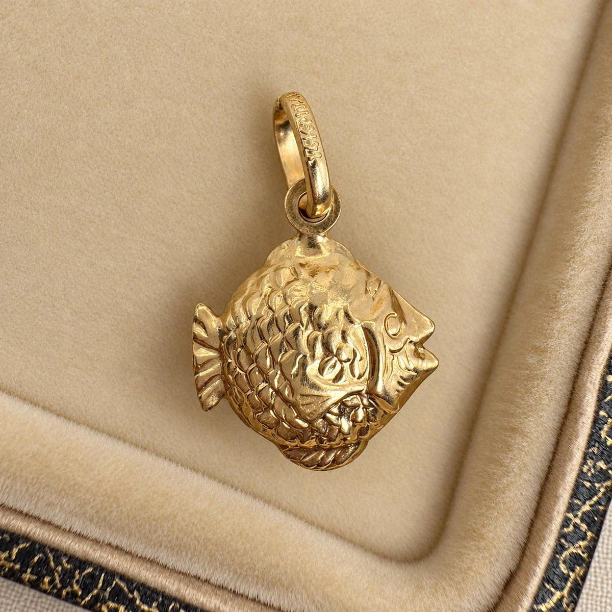 Vintage Italian 14k Yellow Gold Fish Charm