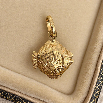 Vintage Italian 14k Yellow Gold Fish Charm