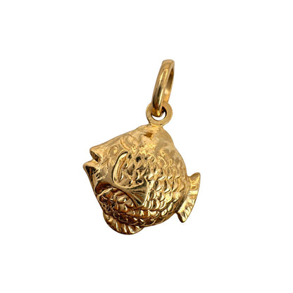 Vintage Italian 14k Yellow Gold Fish Charm