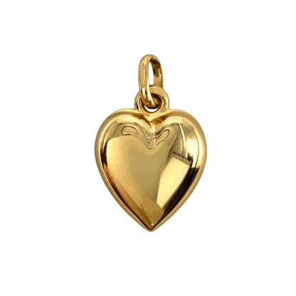 Vintage French 18k Yellow Gold Puffy Heart Charm