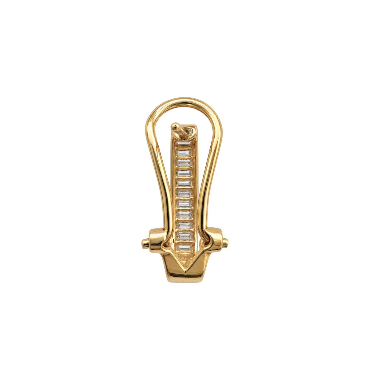 Vintage Diamond 14k Yellow Gold Channel Set Earrings