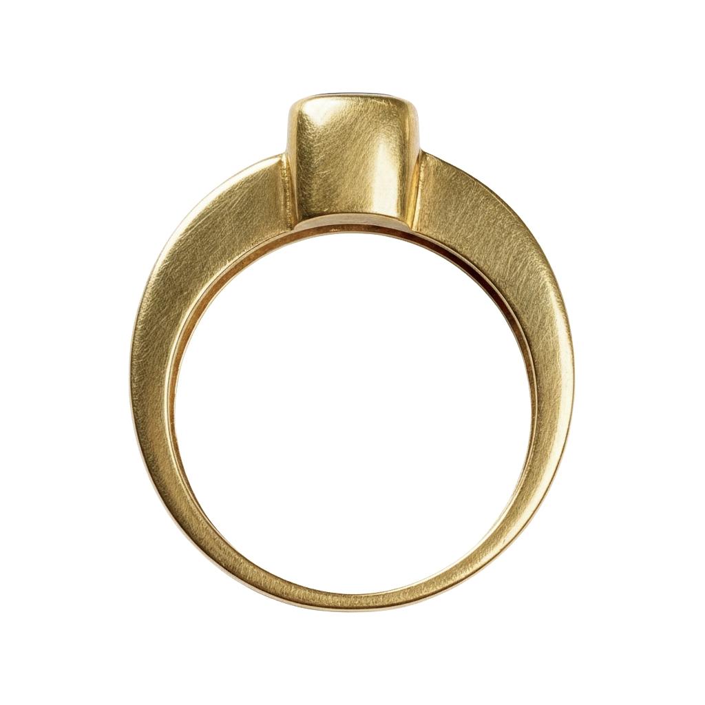 Vintage Green Sapphire Diamond 14k Yellow Gold Ring