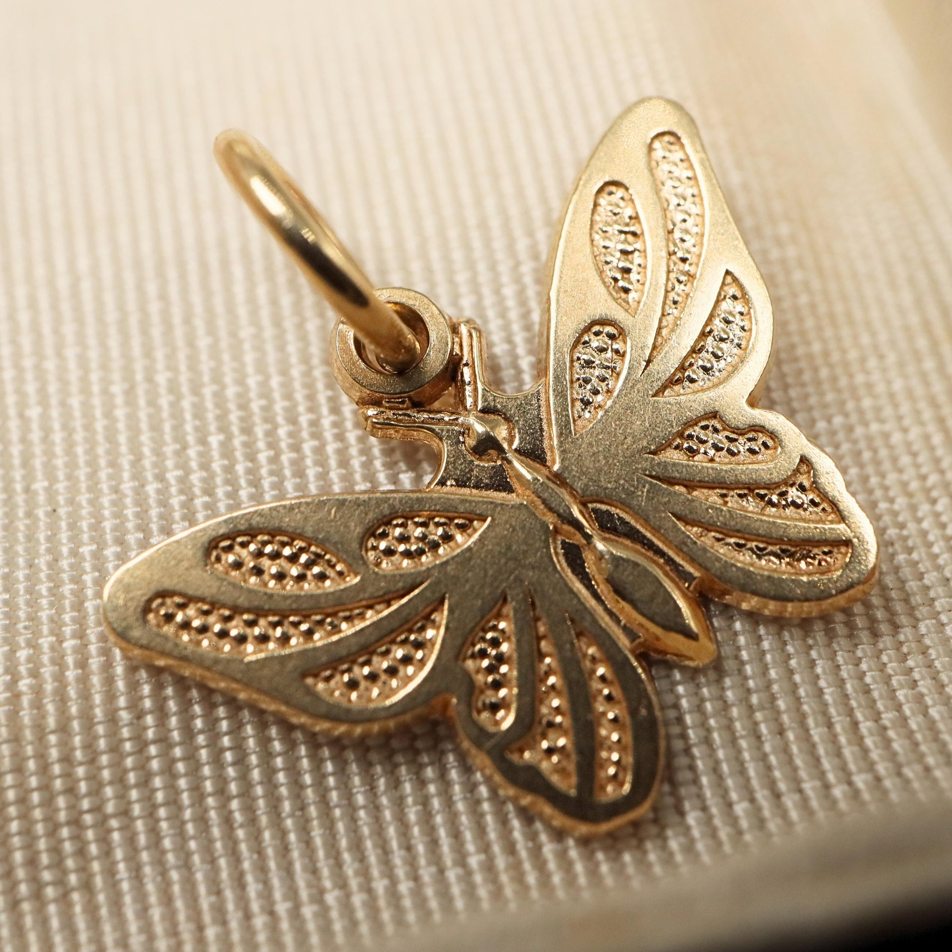 Vintage 14k Yellow Gold Butterfly Charm