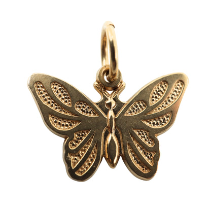 Vintage 14k Yellow Gold Butterfly Charm