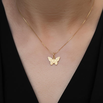 Vintage 14k Yellow Gold Butterfly Charm