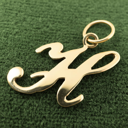 Vintage 14k Yellow Gold H Initial Charm