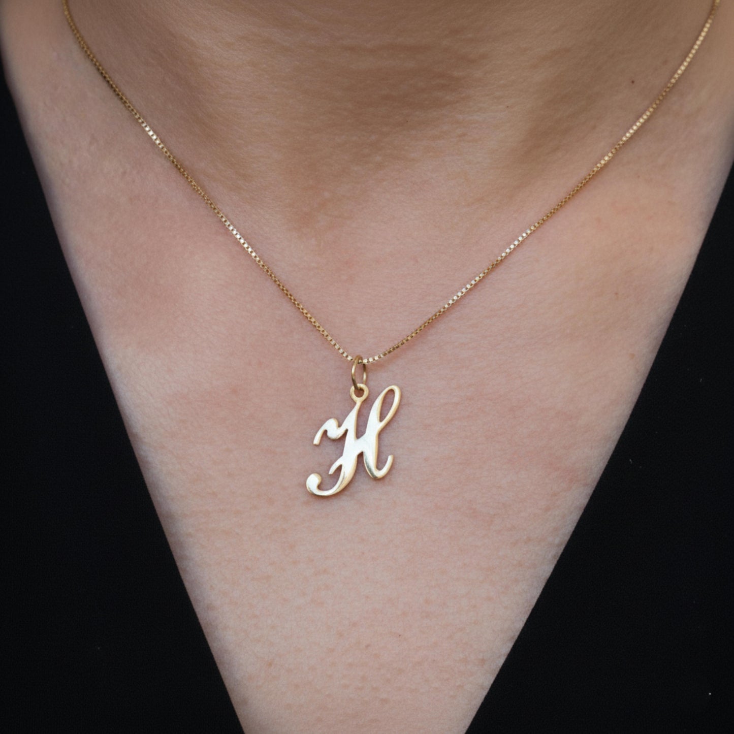 Vintage 14k Yellow Gold H Initial Charm