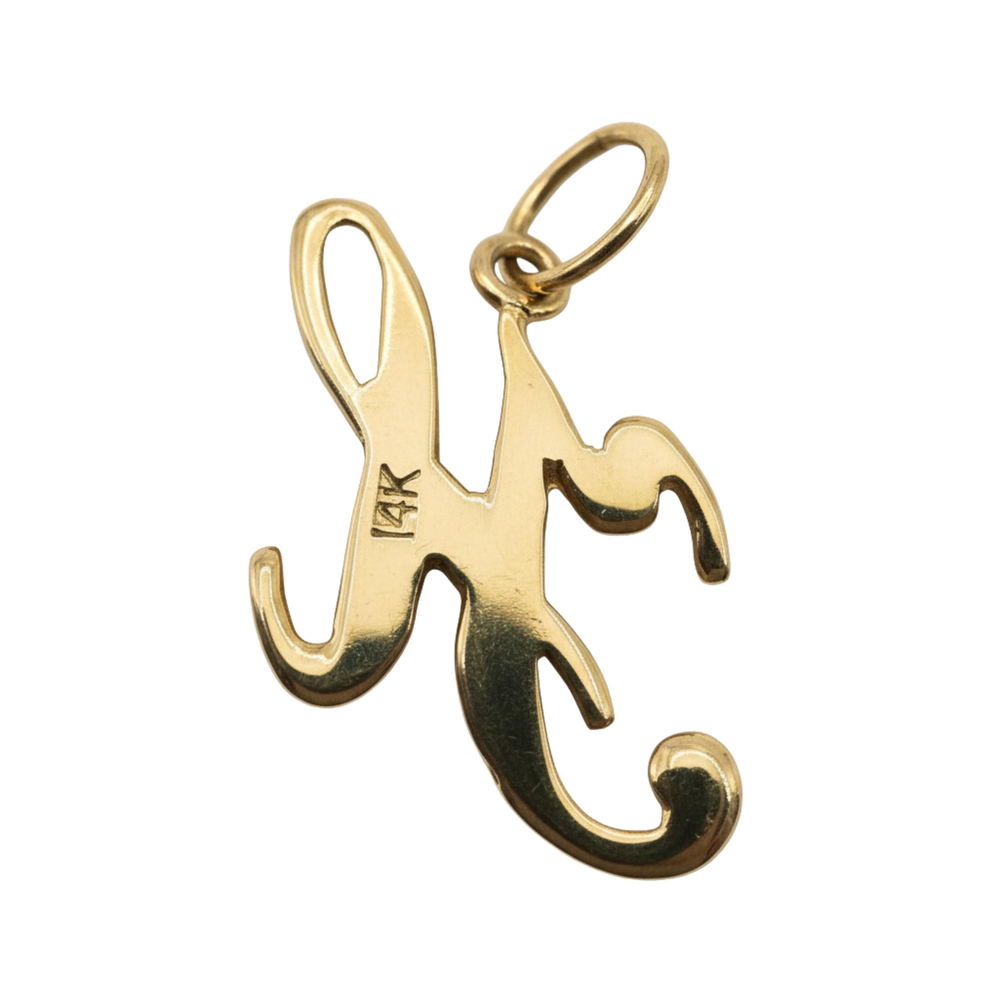 Vintage 14k Yellow Gold H Initial Charm