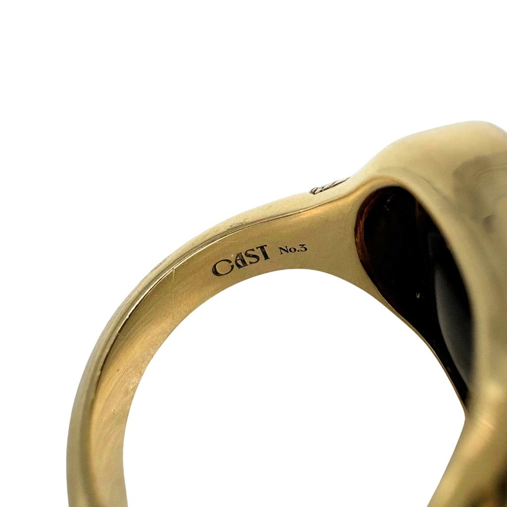 Contemporary Diamond Mother of Pearl Onyx 18k Flip Ring