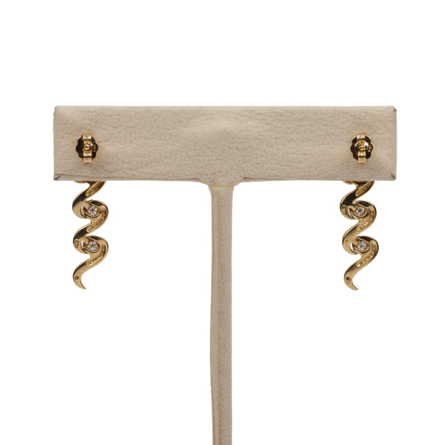 Vintage Diamond 14k Yellow Gold Dangle Earrings