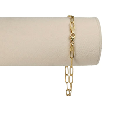 Vintage 18k Yellow Gold Paperclip Link Bracelet