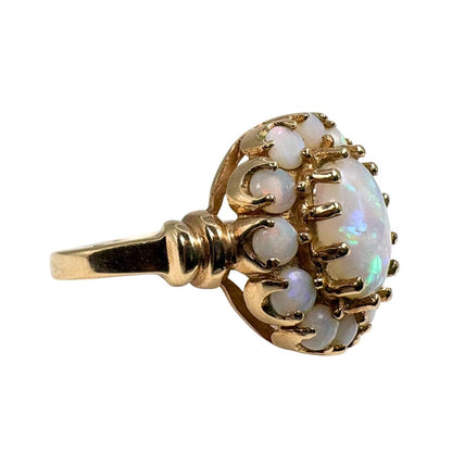 Vintage Opal 10k Yellow Gold Cluster Ring