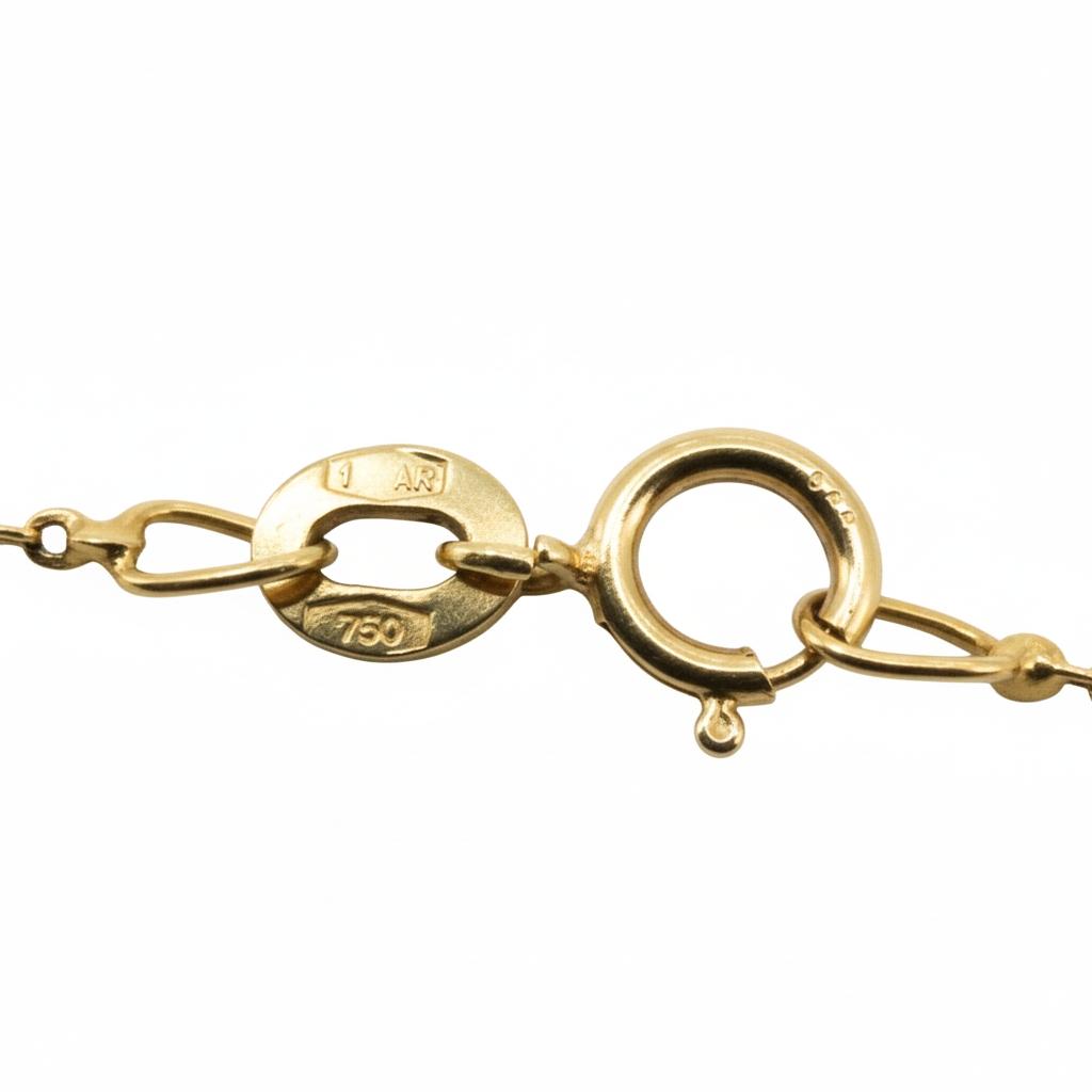 Vintage Italian 18k Yellow Gold Key Pendant Necklace