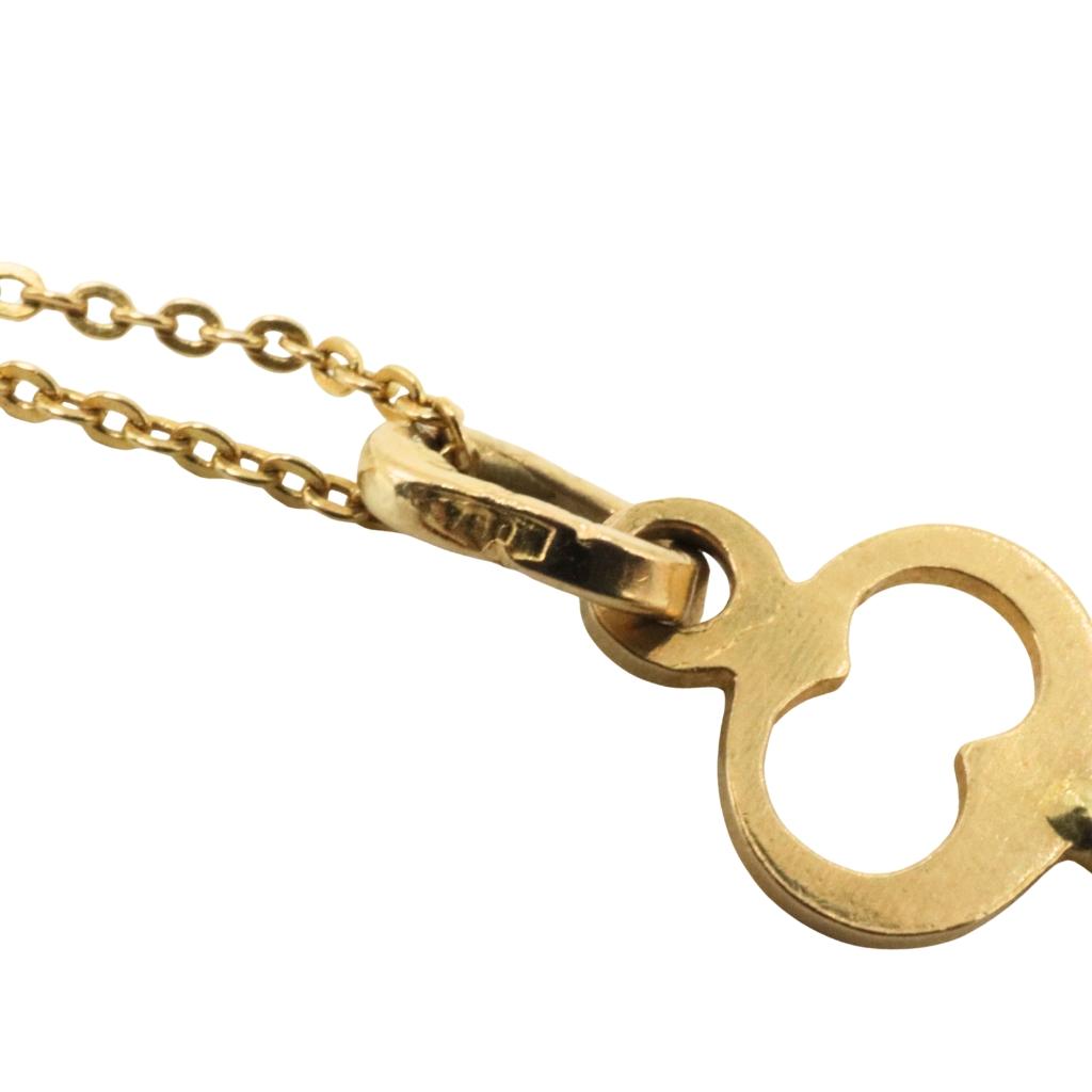 Vintage Italian 18k Yellow Gold Key Pendant Necklace