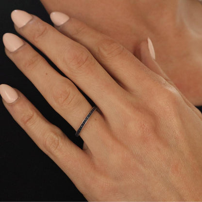 Art Deco Sapphire Platinum Eternity Band Ring