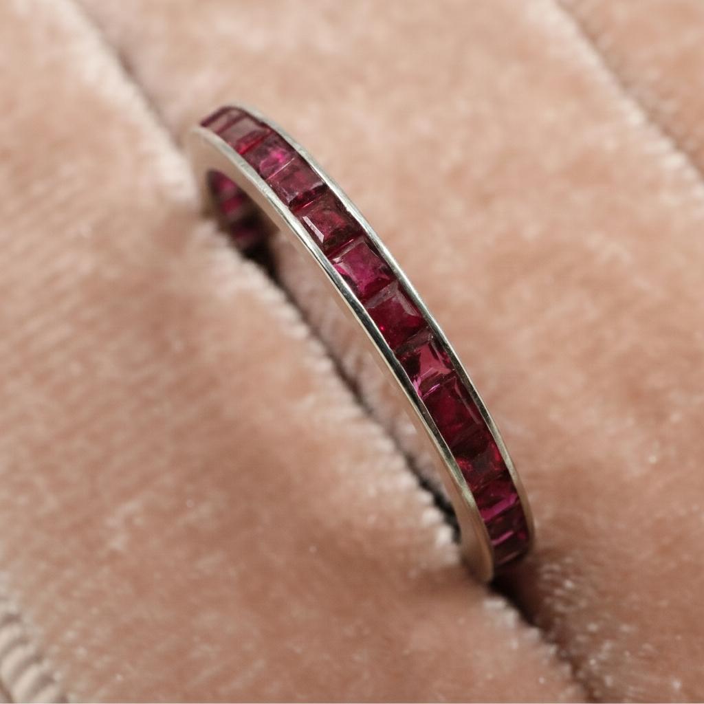 Art Deco Ruby Platinum Eternity Band