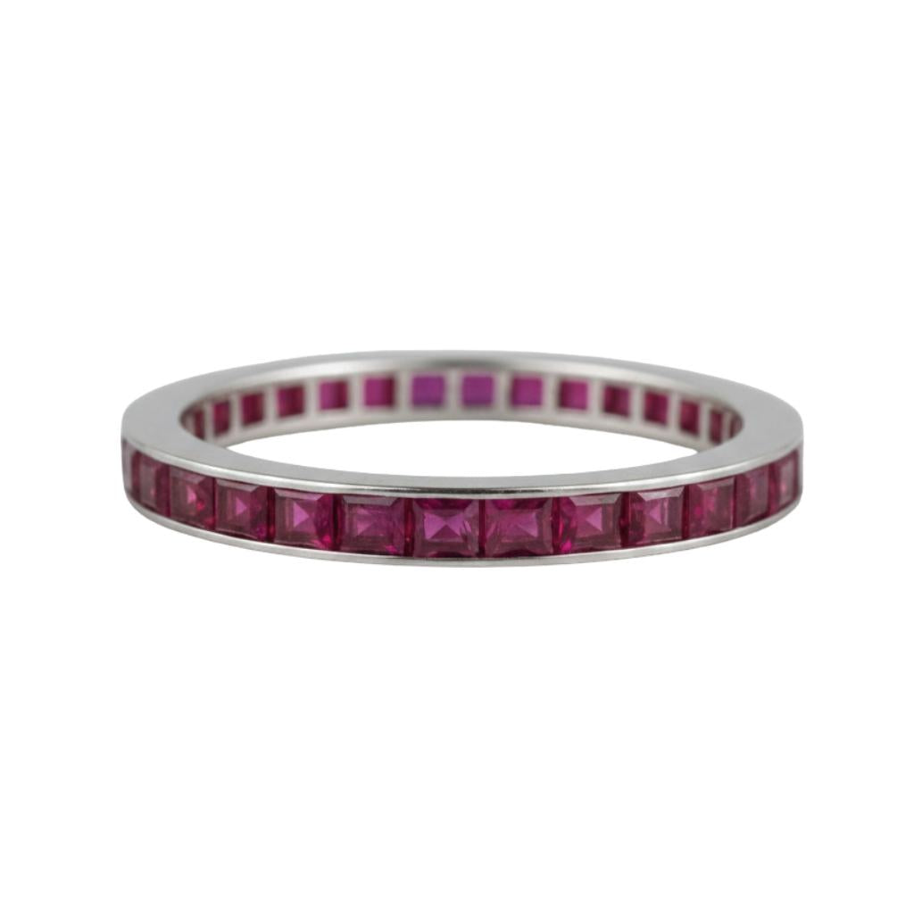 Art Deco Ruby Platinum Eternity Band