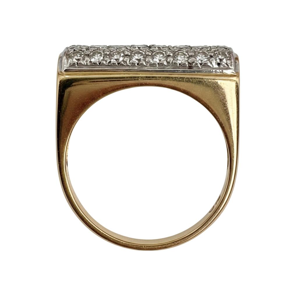 Vintage Diamond 14k Two Tone Bar Ring