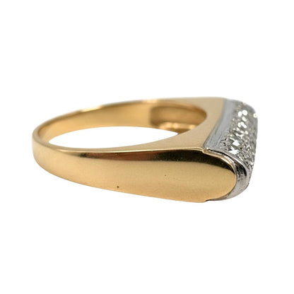 Vintage Diamond 14k Two Tone Bar Ring