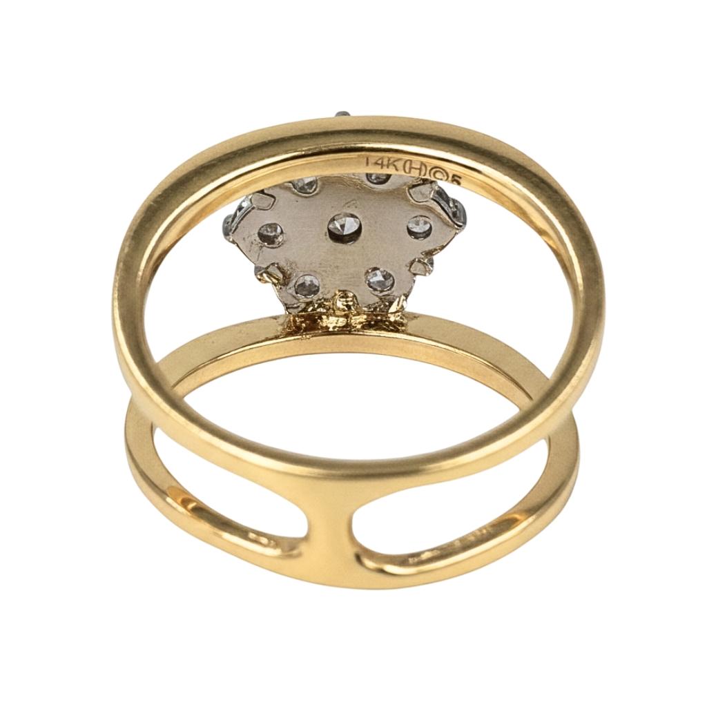Vintage Diamond 14k Gold Flower Ring