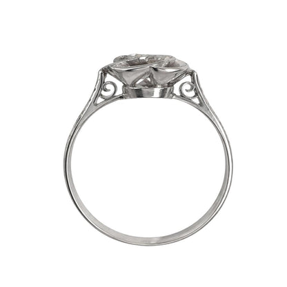 Art Deco Diamond Platinum Rose Engagement Ring