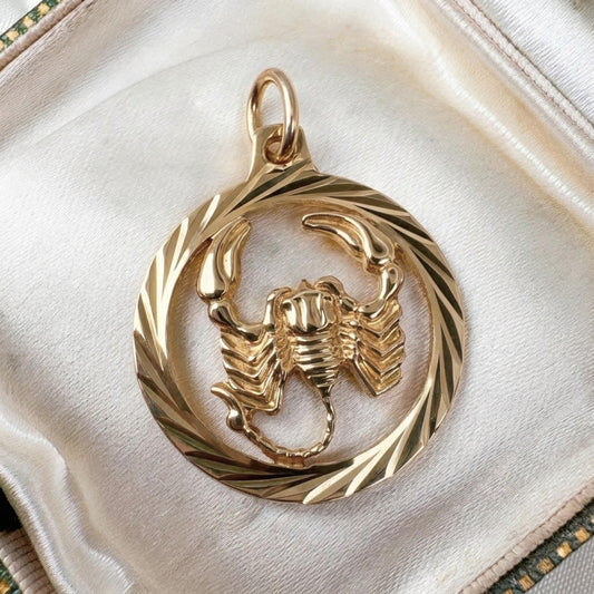Mid Century 14k Yellow Gold Scorpio Pendant