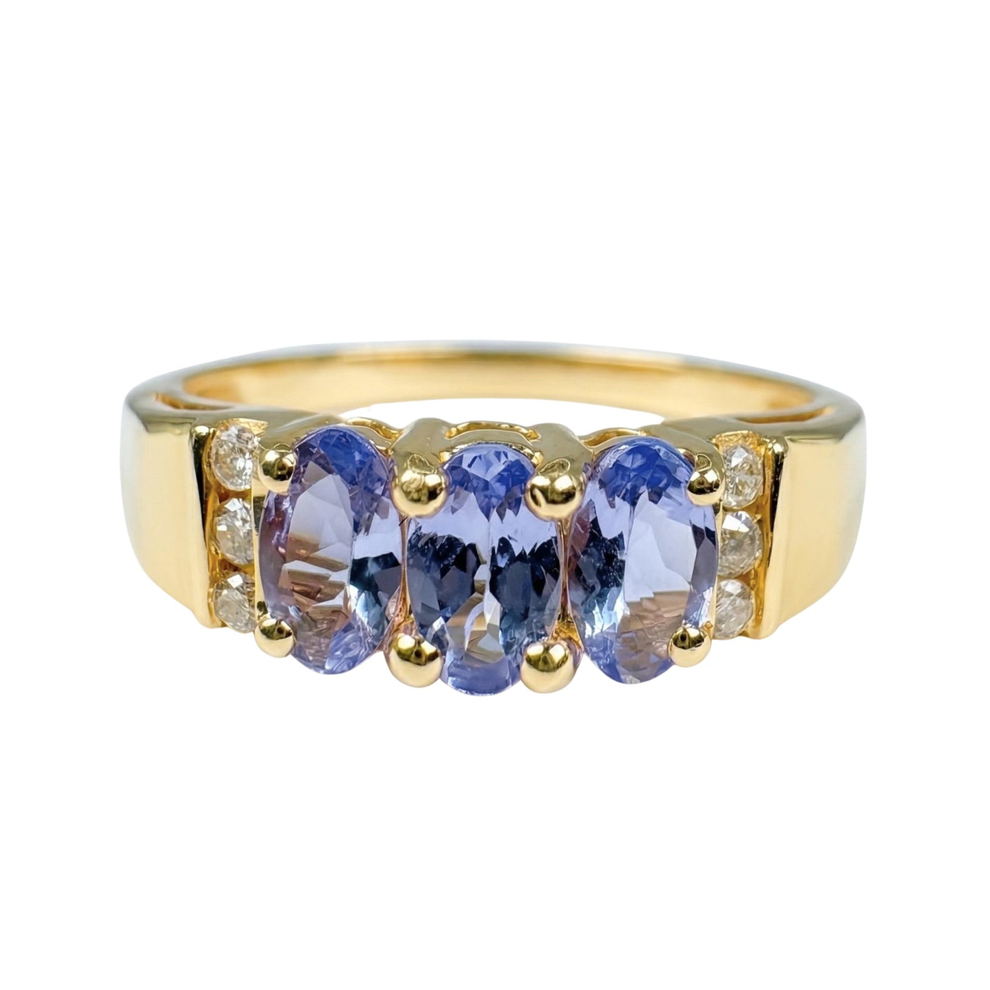 Vintage Tanzanite Diamond 14k Yellow Gold Ring