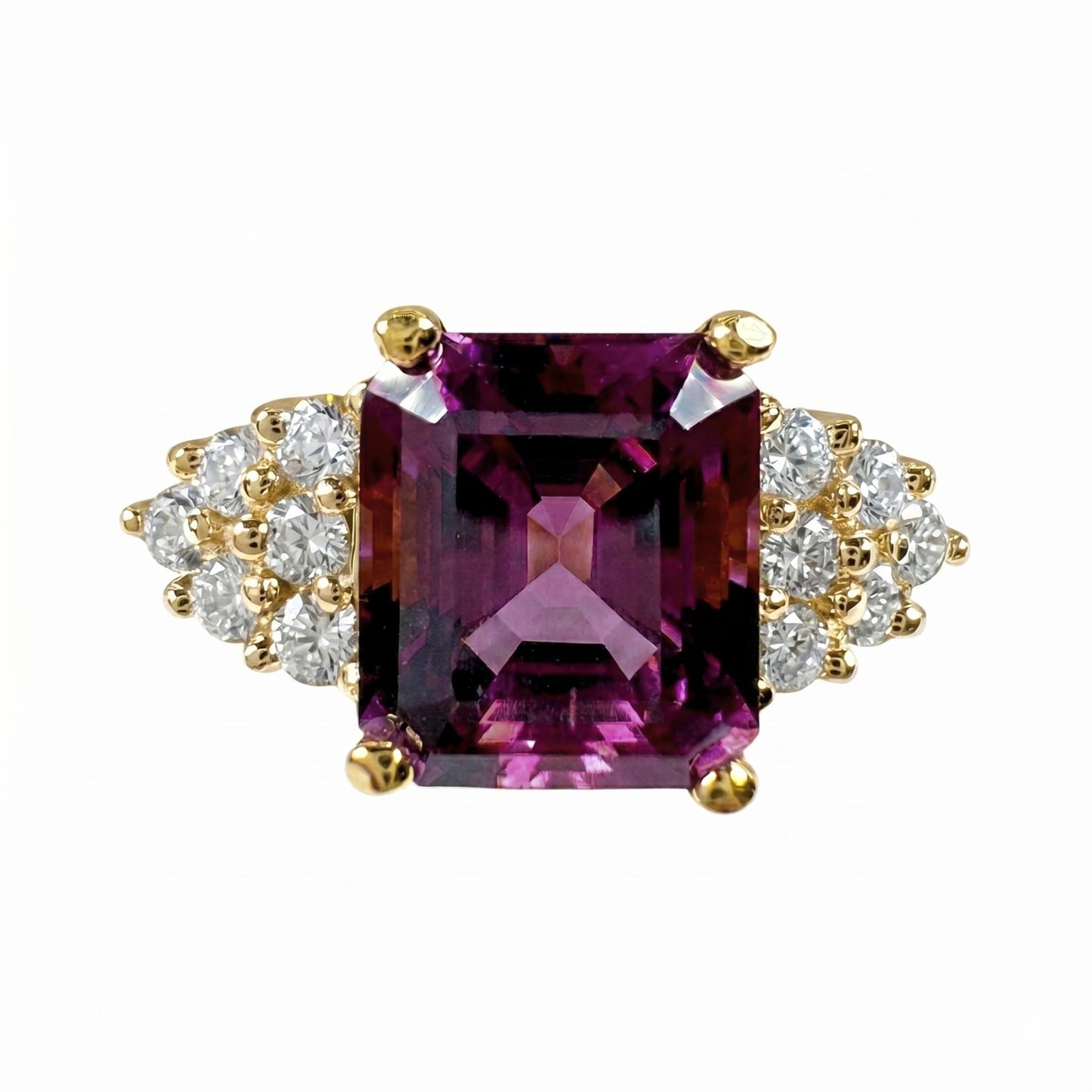 Vintage Spinel Diamond 14k Yellow Gold Ring