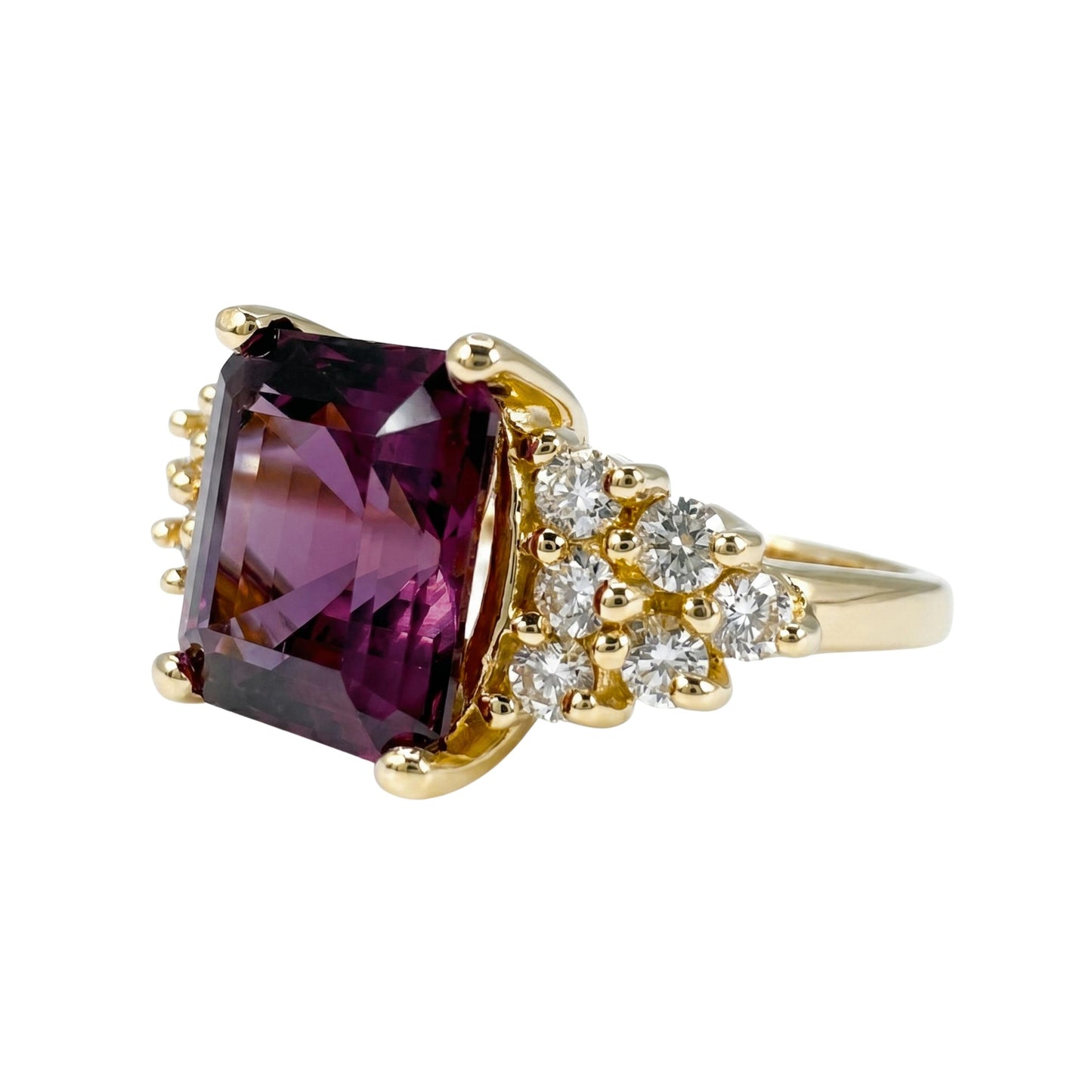 Vintage Spinel Diamond 14k Yellow Gold Ring
