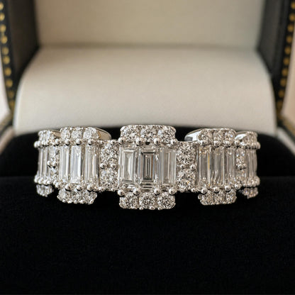 Vintage Diamond 14k White Gold Illusion Band Ring