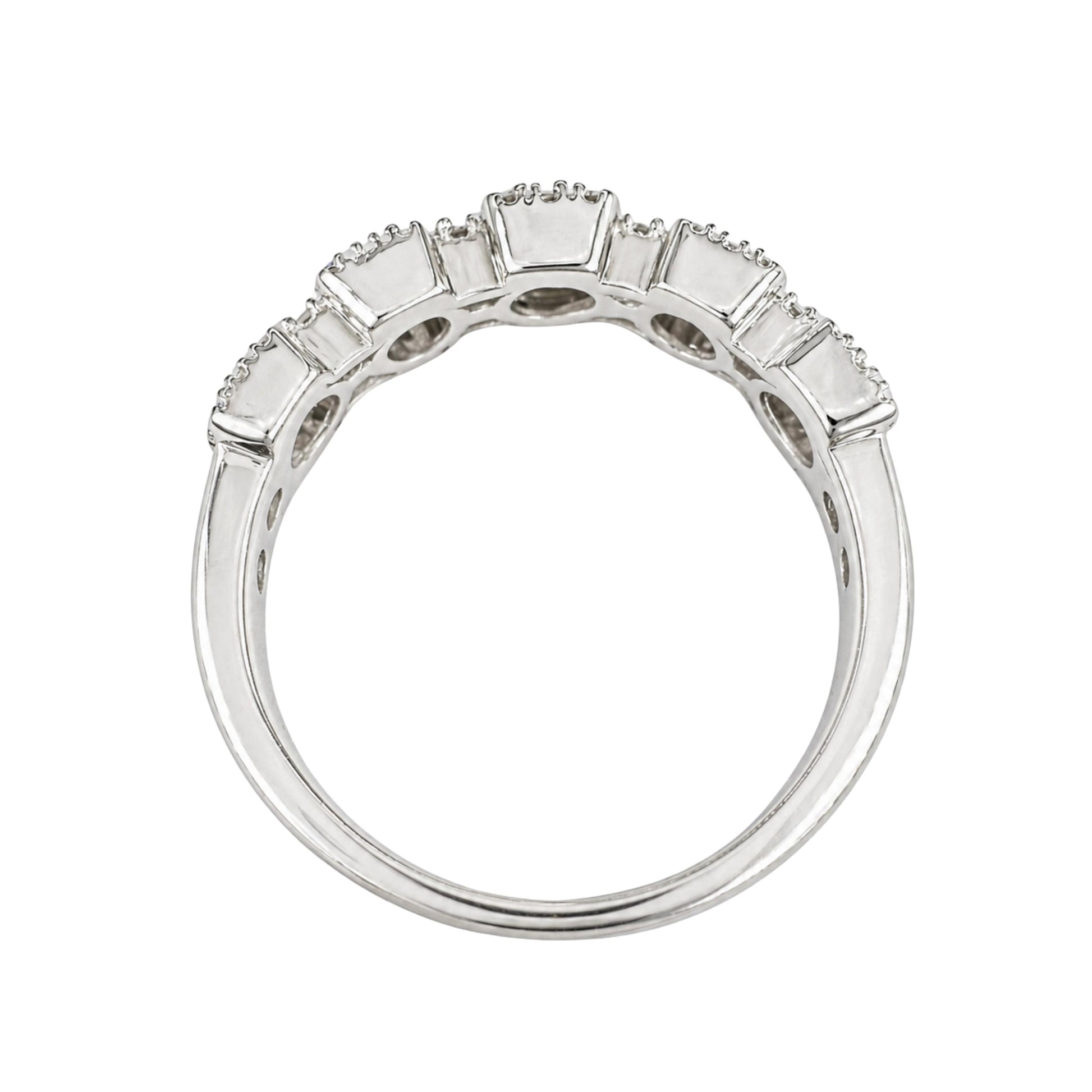 Vintage Diamond 14k White Gold Illusion Band Ring
