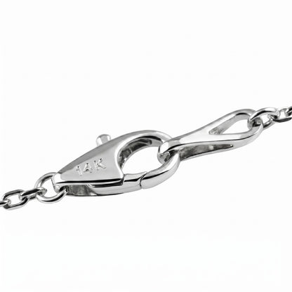 Contemporary Diamond 14k White Gold Station Necklace