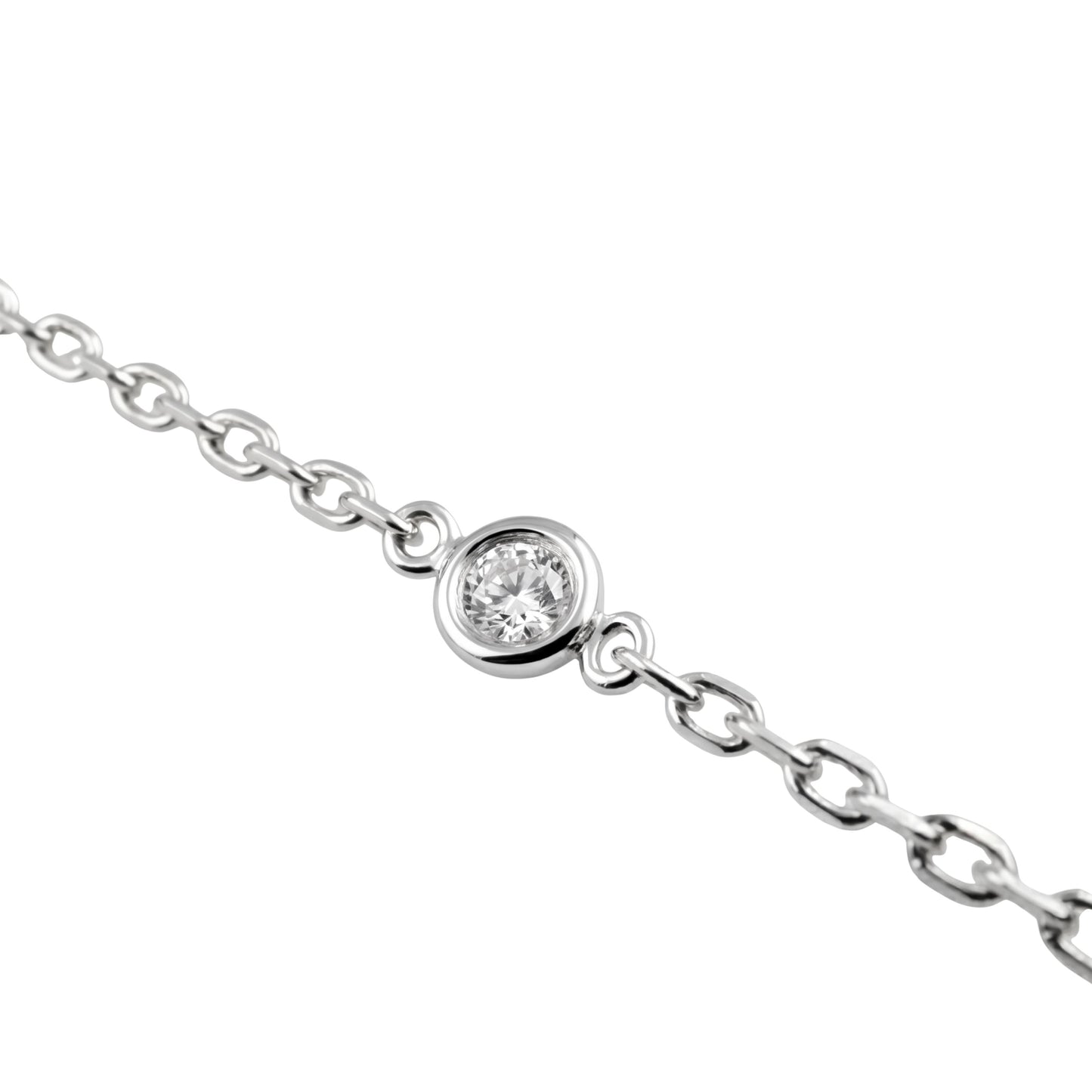 Contemporary Diamond 14k White Gold Station Necklace