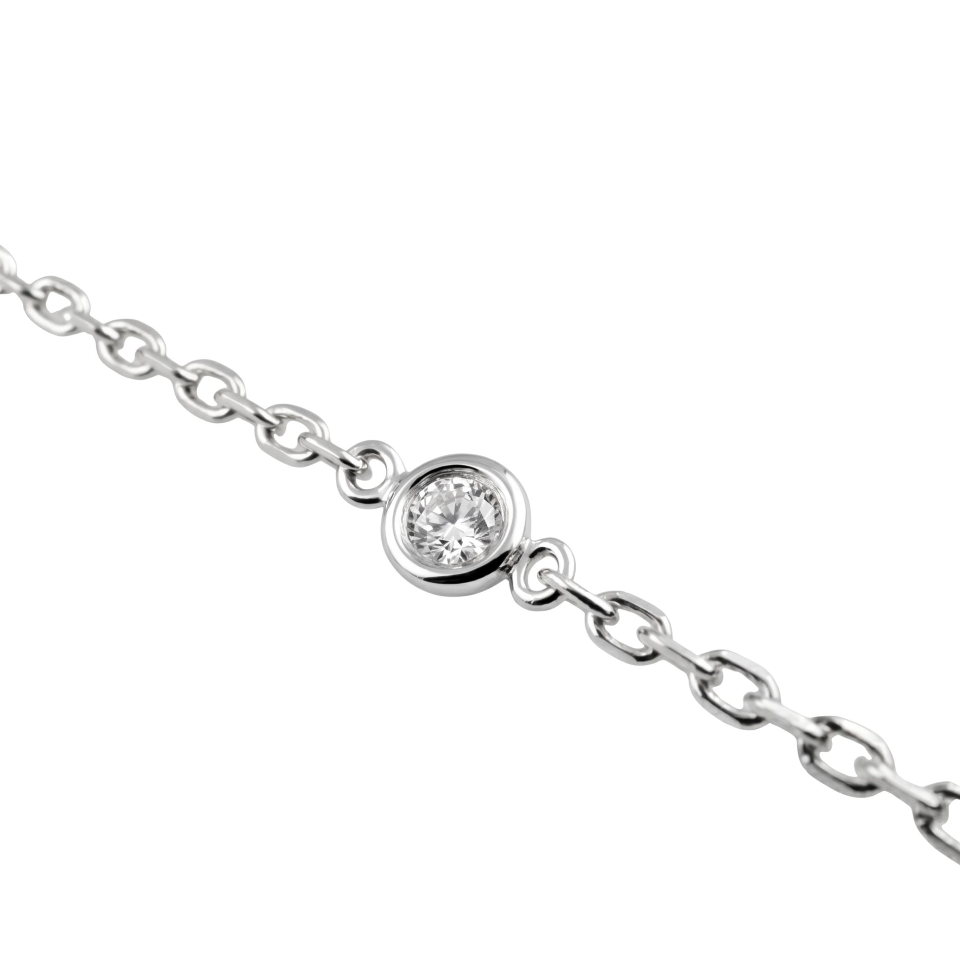 Contemporary Diamond 14k White Gold Station Necklace