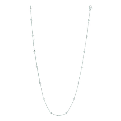 Contemporary Diamond 14k White Gold Station Necklace
