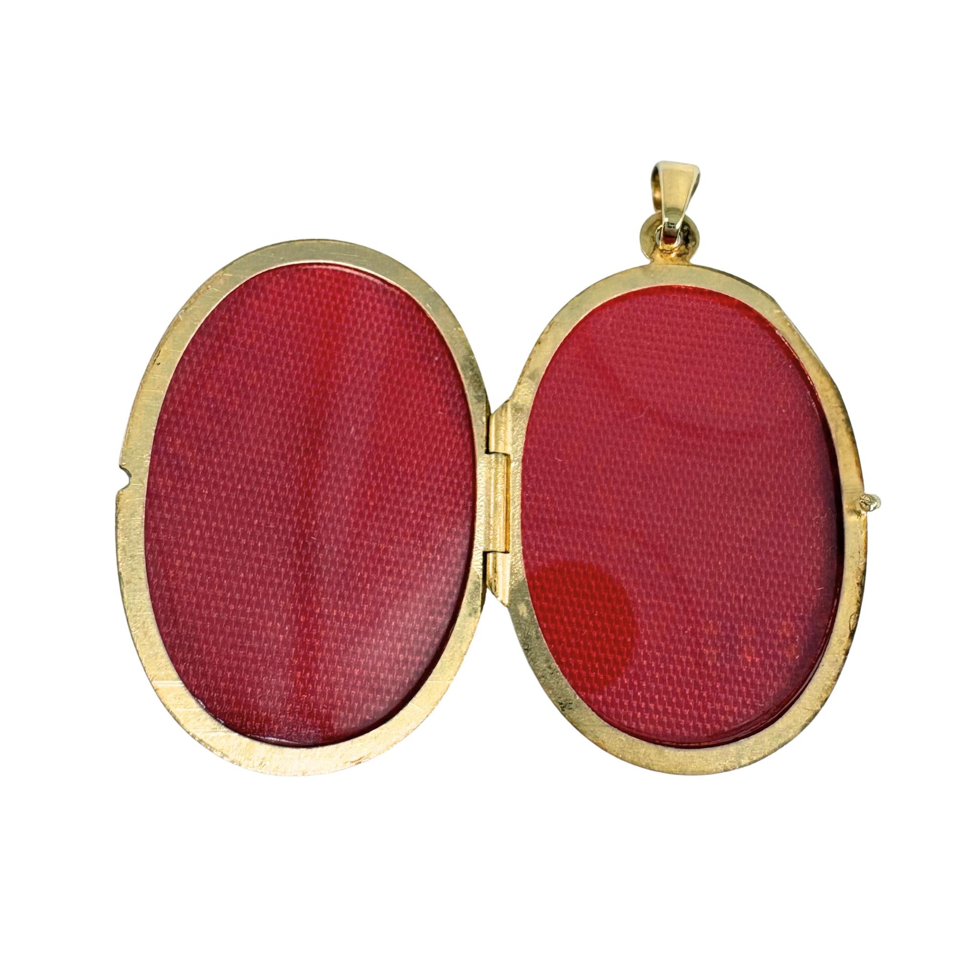 Vintage Polish Sapphire Diamond 14k Gold Locket