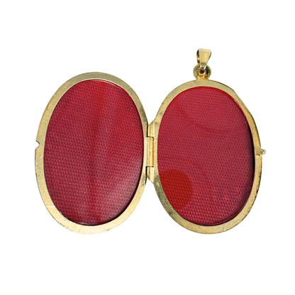 Vintage Polish Sapphire Diamond 14k Gold Locket