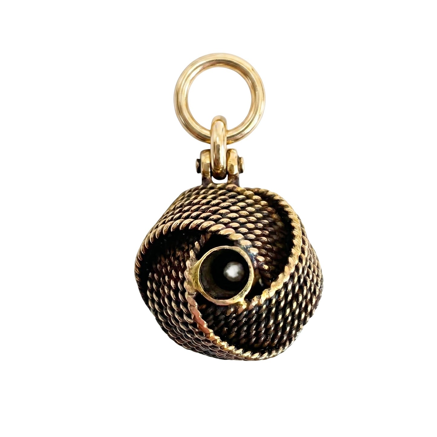 Victorian Diamond 18k Yellow Gold Love Knot Charm