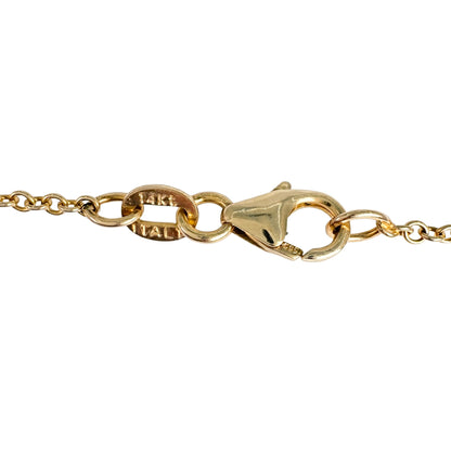 Vintage Italian Diamond 14k Yellow Gold Bezel Pendant Necklace