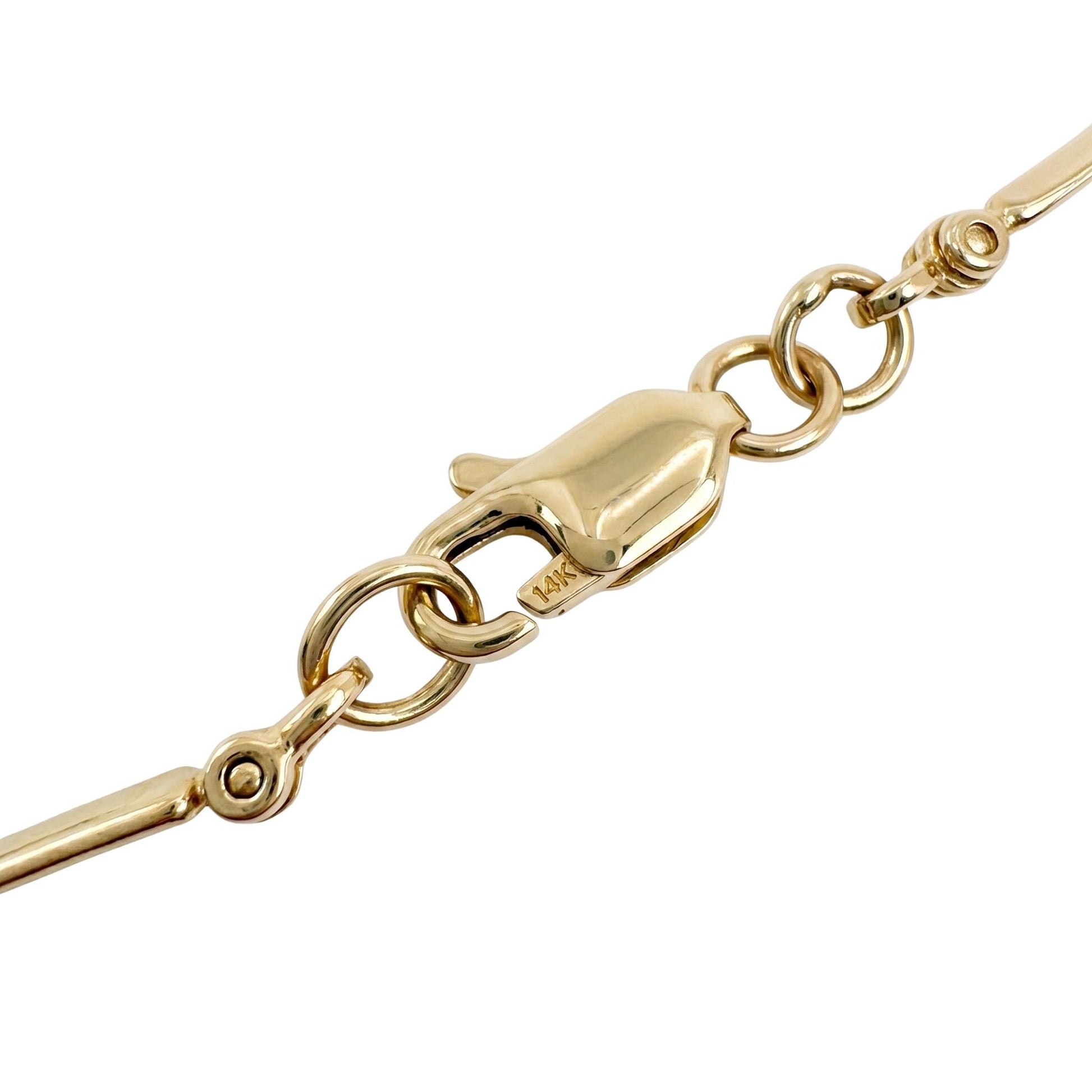 Vintage Watermelon Tourmaline 14k Yellow Gold Station Bracelet