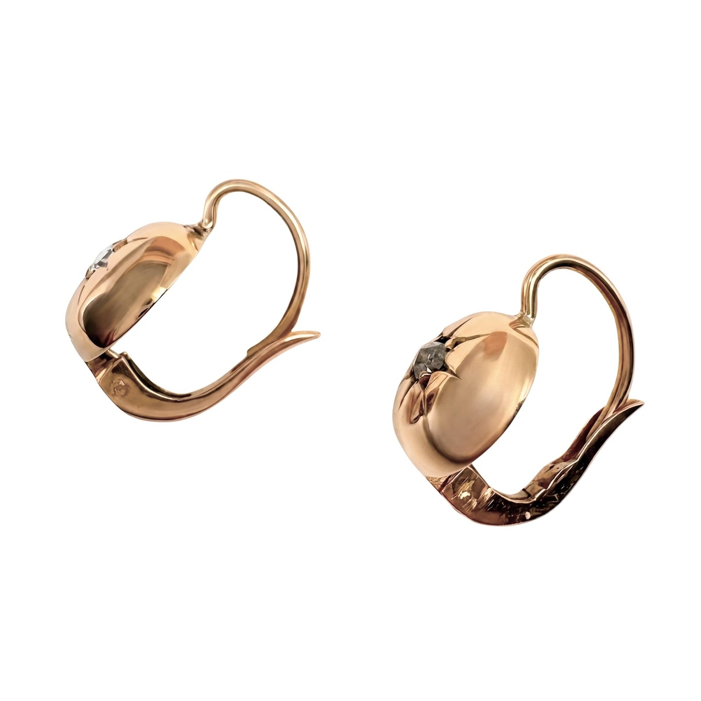 Victorian Diamond 18k Antique Gold Star Earrings