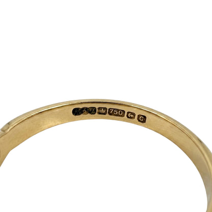 Vintage English Opal Diamond 18k Yellow Gold Ring