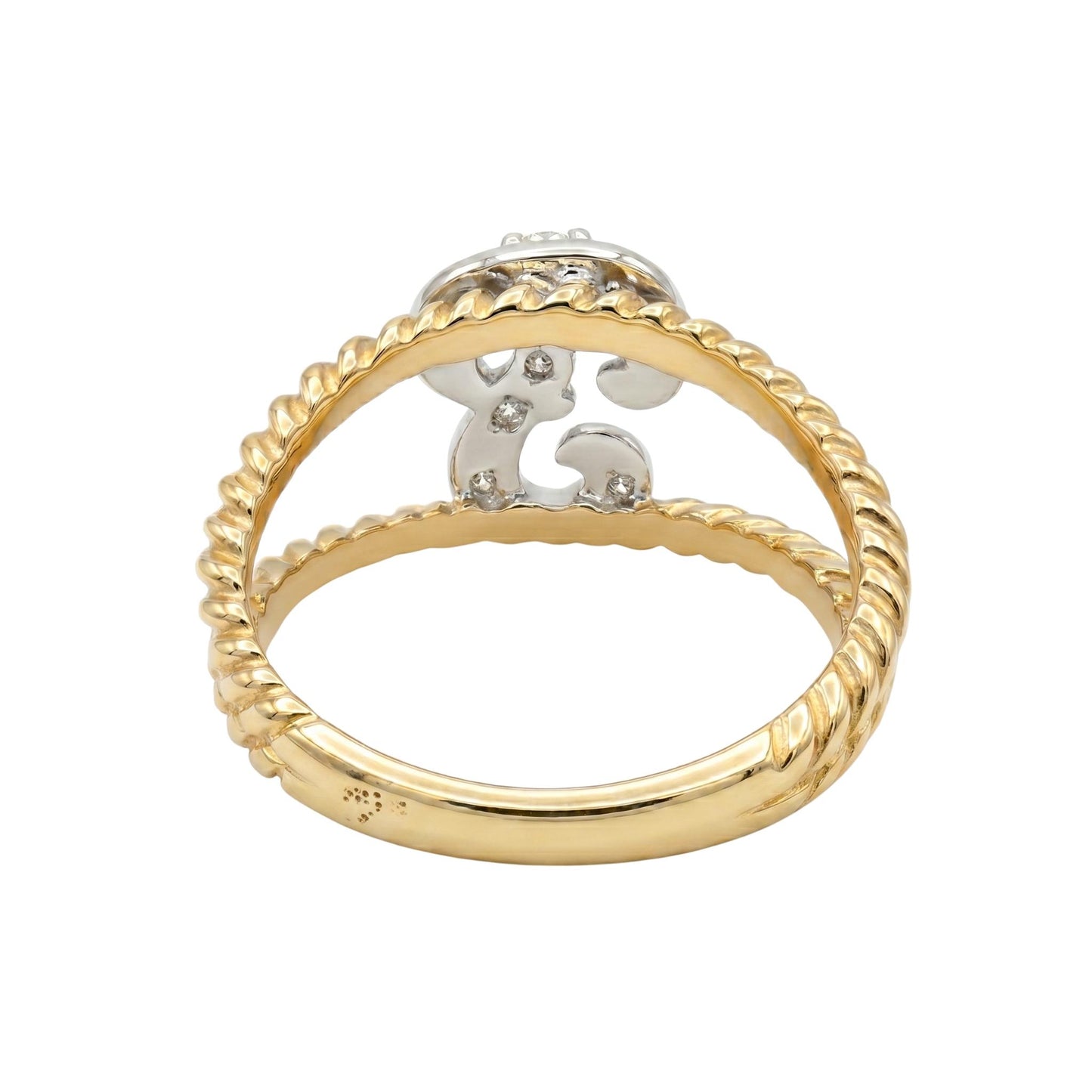 Vintage Diamond 14k Gold P Initial Ring