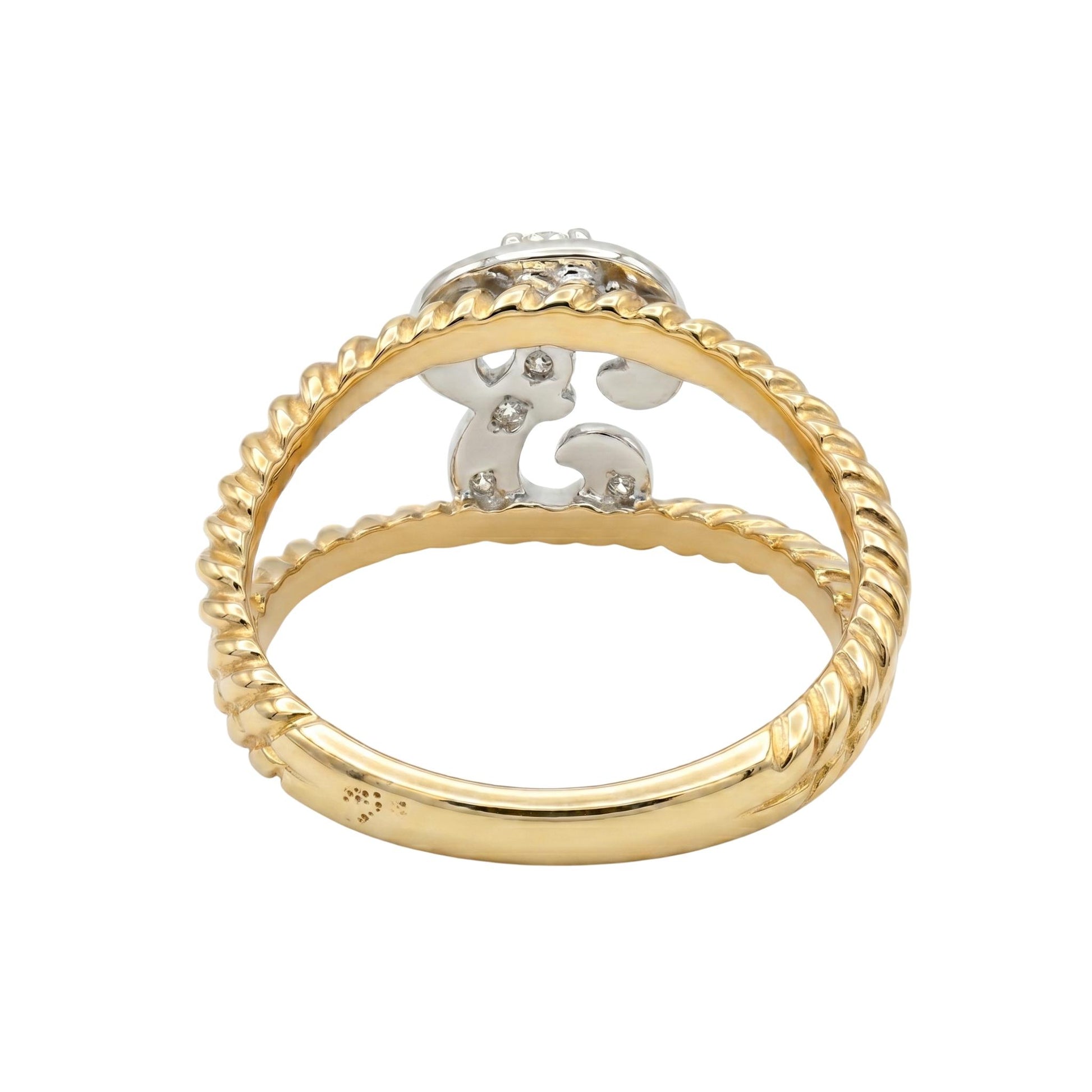 Vintage Diamond 14k Gold P Initial Ring